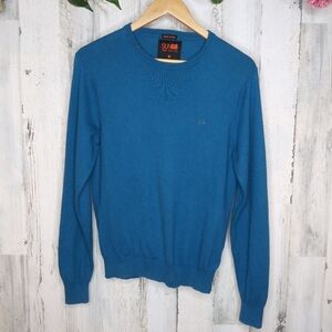Sun68 Blended Cotton Cashmere Deep Teal Sweater Medium